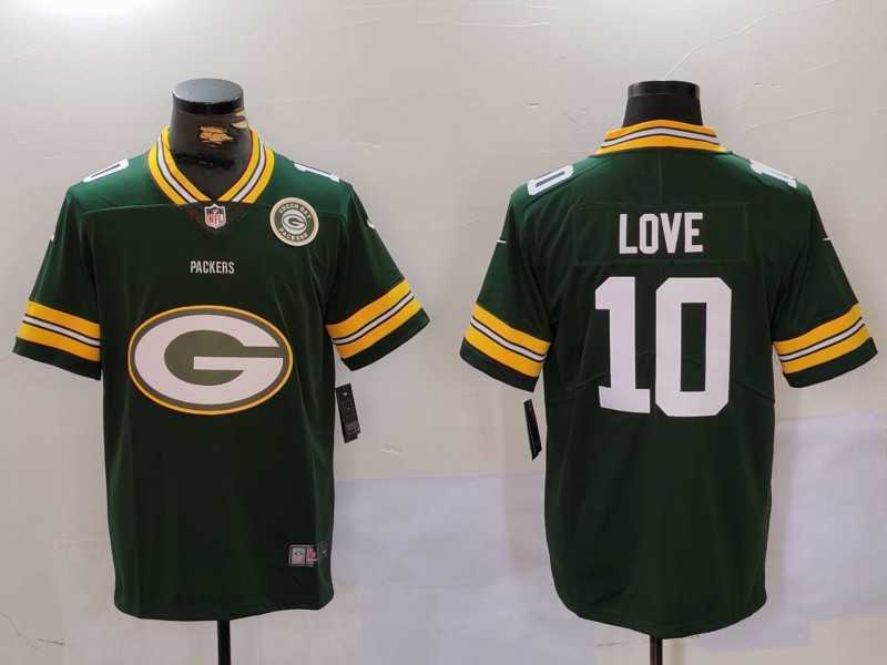 Men's Green Bay Packers #10 Jordan Love Green Big Logo With Patch Vapor Limited Stitched Jersey,We sell and wholesale Men's Green Bay Packers #10 Jordan Love Green Big Logo With Patch Vapor Limited Stitched Jersey on line form chian!